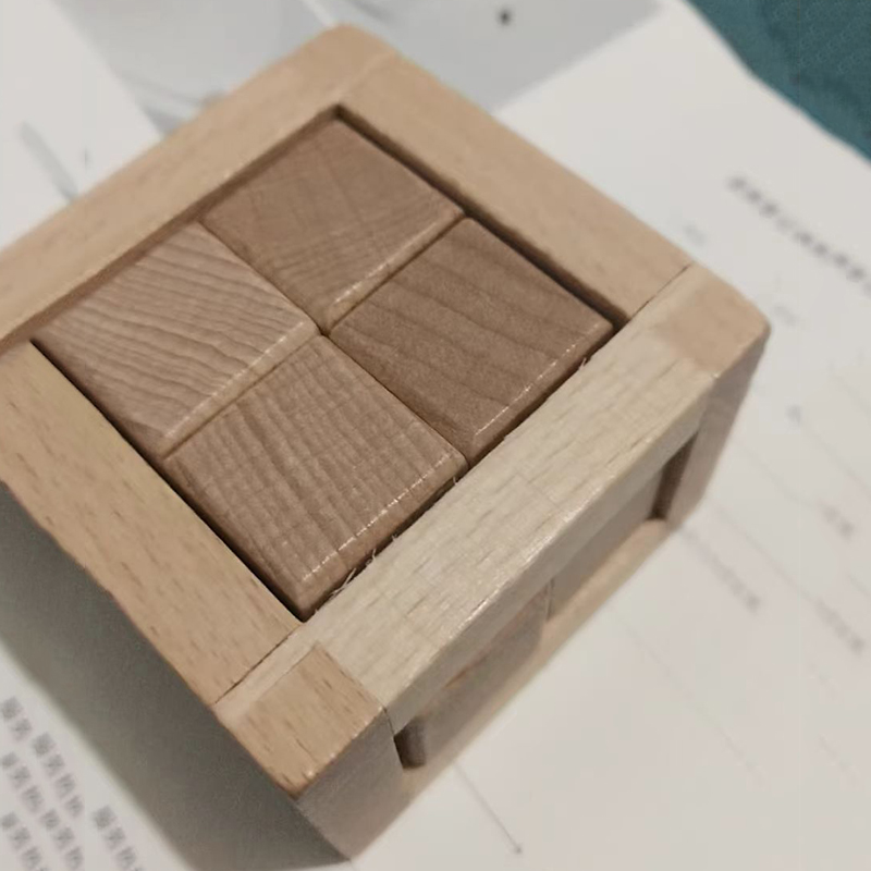 Wooden Puzzle Kids - ألعاب تعليمية للتفكيك، مكعب ألغاز متشابك،