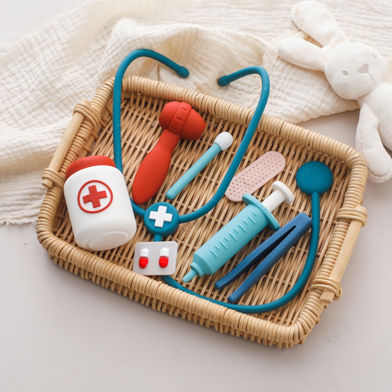 Kids Toys Doctor Set - ألعاب الطبيب التظاهرية من السيليكون، مجموعة