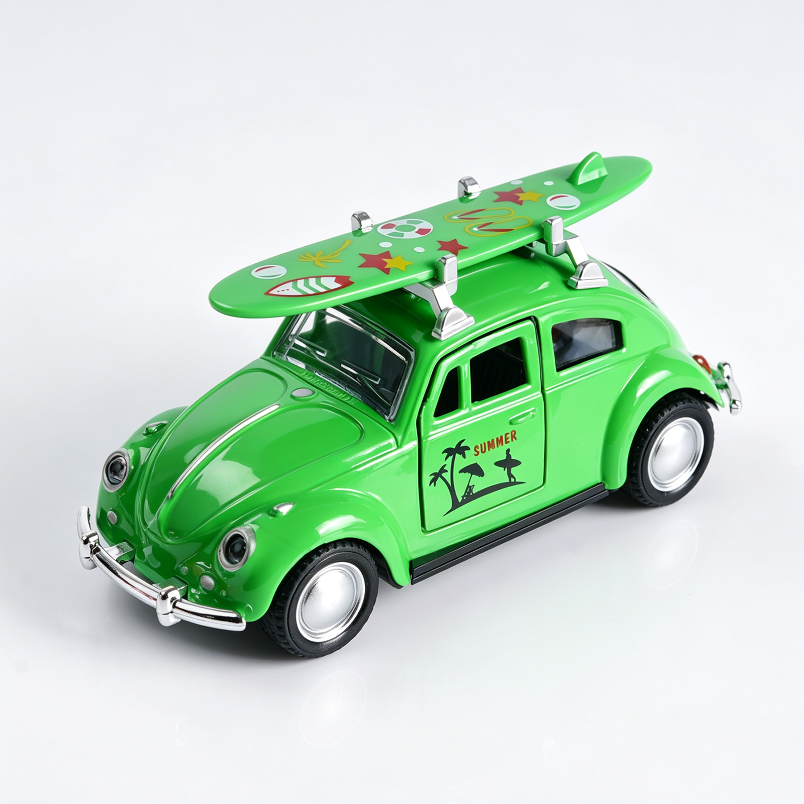 Kids Toys Car - سيارة بيتل خضراء كلاسيكية مصبوبة، نموذج