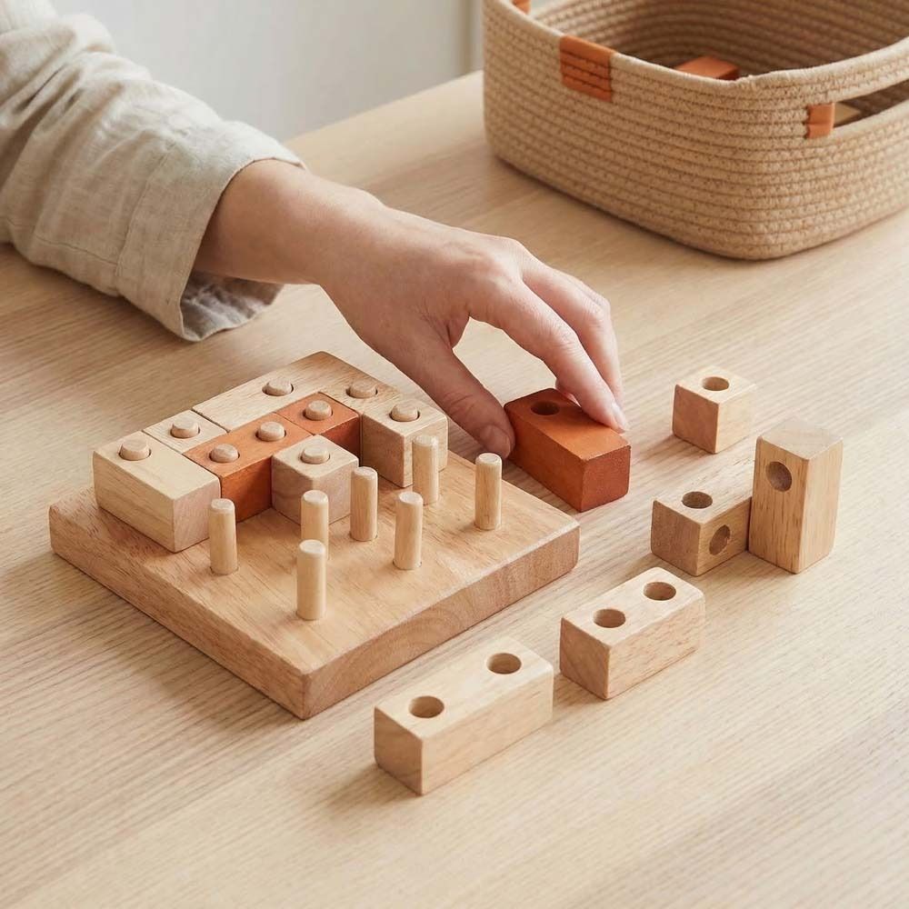 Wooden Puzzle Kids - لعبة ألغاز هندسية إبداعية ثلاثية الأبعاد