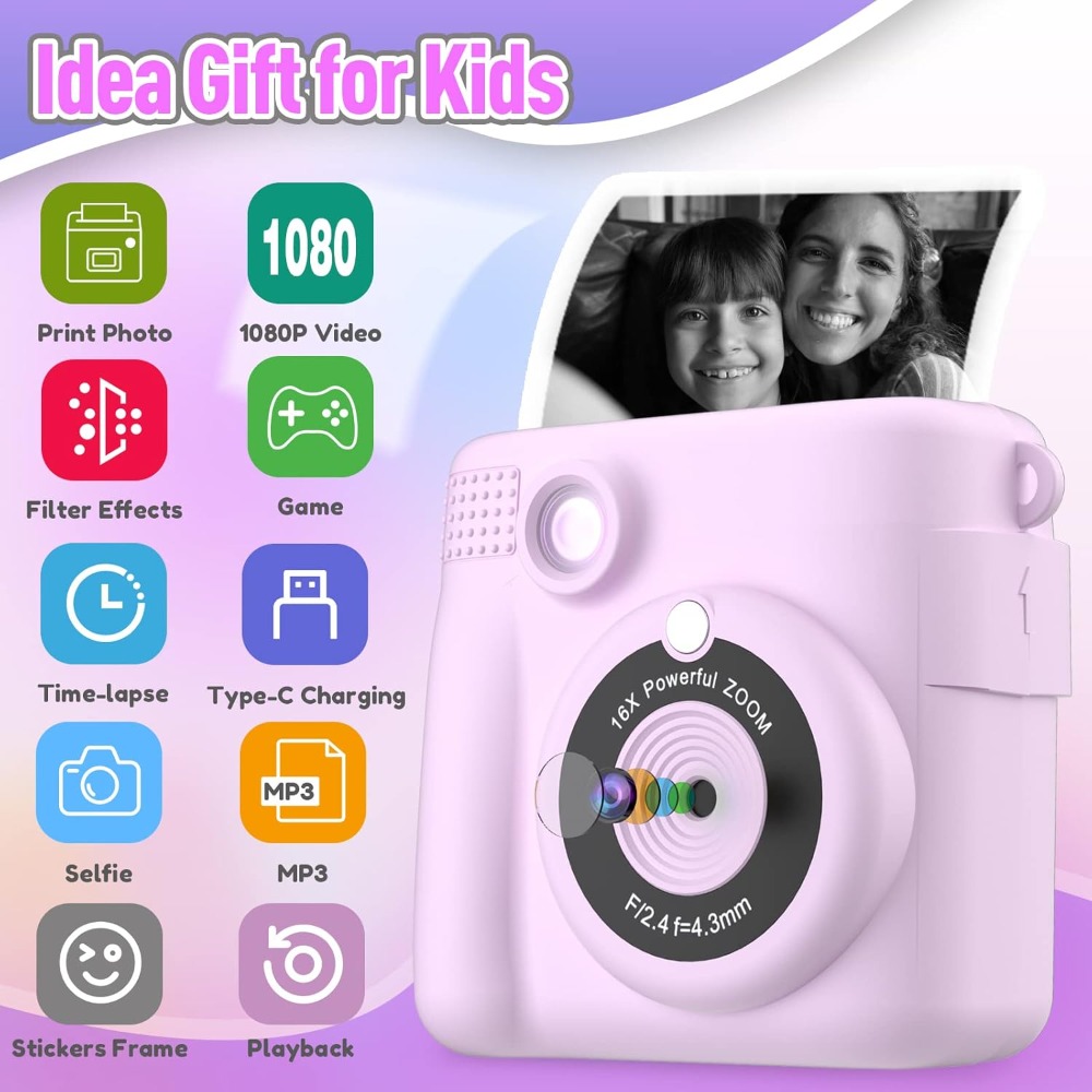 كاميرا طباعة فورية للأطفال، كا - مراجعة Kids Toys Drawing وسعره