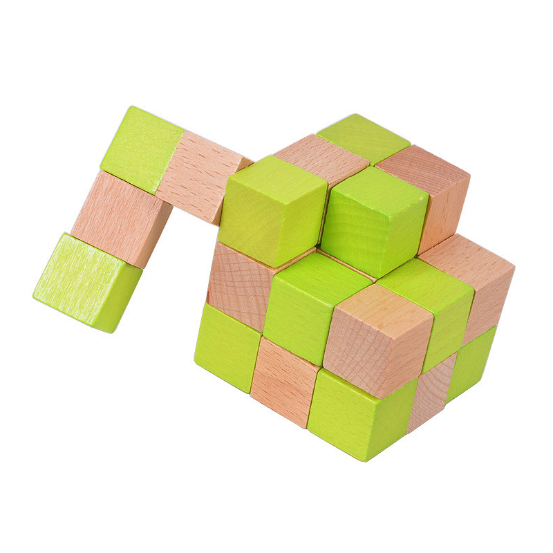 خشبية ثعبان مكعب لغز الذكاء ال - مراجعة Wooden Puzzle Kids وسعره